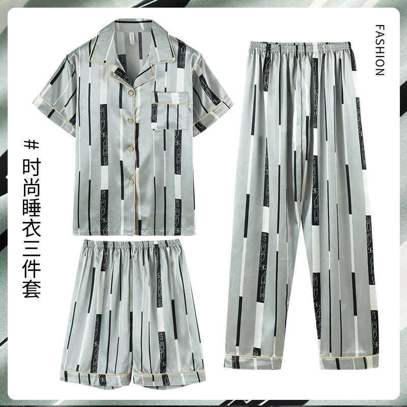 Men Comfortable Pyjamas Oversize 4XL 5XL 90kg Short Sleeve Casual Home Wear  Summer Silk Boy Pajama Set Leisure Sleepwear Set - AliExpress